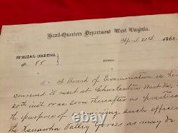 1360 CIVIL WAR WEST VIRGINIA KANAEWHA VALLEY ORDER 1865 74th PENN MG HANCOCK