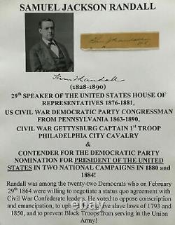 1863 CIVIL War Anti-emancipate Pa Gettysburg Union Captain Congress Vp Candidate