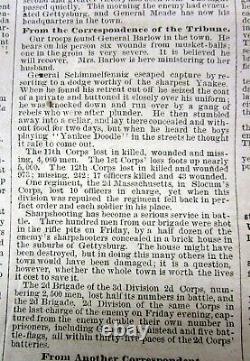 1863 Civil War Philadelphia PA newspaper THE BATTLE OF GETTYSBURG Lee retreats