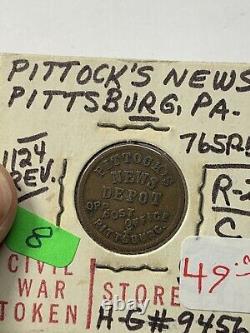 1863 Henry Miner Pittsburg, PA Civil War Store Card Token, F-765M-2a winged