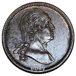 1864 1 Cent GW Token 62-c, US Minted On Site Silver Coin R-6.7 Pa-750-L-1F Rare