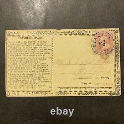 3/3373 US Stamp 1860's Civil War Patriotic Poem Cover PA Fall River WI Used