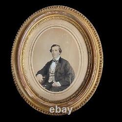 ANTIQUE 1860's Civil War Era Gentleman Portrait Photograph by BROADBENT & CO PA