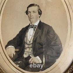 ANTIQUE 1860's Civil War Era Gentleman Portrait Photograph by BROADBENT & CO PA