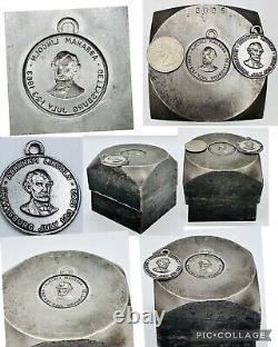 Abraham Lincoln Battle Of Gettysburg July 1-2-3 1863 Steel Medal Die with Token