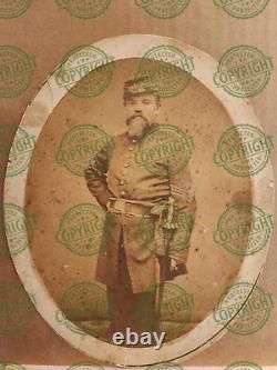 Albumen of PA color sergeant with NCO sword with nicely tinted sash and chevrons