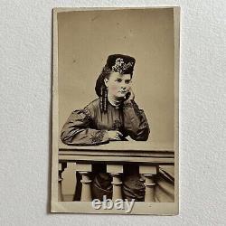 Antique CDV Photograph Beautiful Fashionable Woman Tax Stamp Philadelphia PA