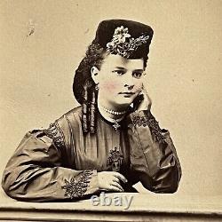 Antique CDV Photograph Beautiful Fashionable Woman Tax Stamp Philadelphia PA