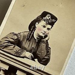 Antique CDV Photograph Beautiful Fashionable Woman Tax Stamp Philadelphia PA