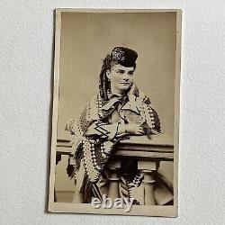 Antique CDV Photograph Beautiful Fashionable Woman Tax Stamp Philadelphia PA