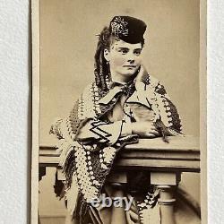 Antique CDV Photograph Beautiful Fashionable Woman Tax Stamp Philadelphia PA