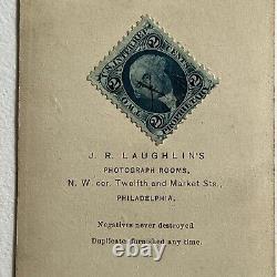 Antique CDV Photograph Beautiful Fashionable Woman Tax Stamp Philadelphia PA