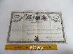 Antique Civil War Damages Reperations PA Certificate, Hartranft & Harrison Allen