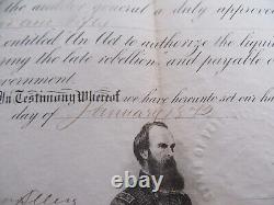 Antique Civil War Damages Reperations PA Certificate, Hartranft & Harrison Allen