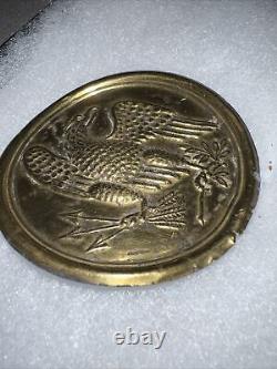 Authentic Antique Civil War US Eagle Breast plate Gettysburg Pa Posts On Back