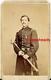 Civil War Cdv Photo Pa. Union Officer With Sword & Wearing Medal Revenue Stamp