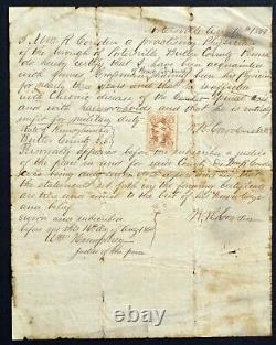 CIVIL WAR Exemption Document for Soldier from BRADY PENNSYLVANIA for HEMORRHOIDS