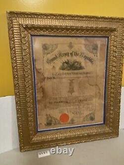 Civil War 1891 GAR Charter of Post 57 Dillsburg, York County Pennsylvania 42S7