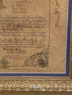 Civil War 1891 GAR Charter of Post 57 Dillsburg, York County Pennsylvania 42S7