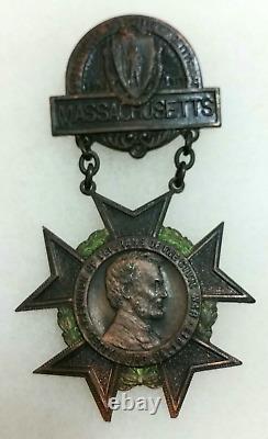 Civil War 50th Anniversary of Battle at GETTYSBURG, PA Medal Badge MASSACHUSETTS