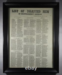 Civil War-Dated Broadside List of Drafted Men, March 4, 1865 from Philadelphia