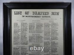 Civil War-Dated Broadside List of Drafted Men, March 4, 1865 from Philadelphia