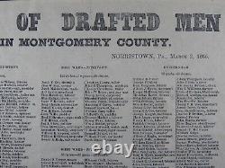 Civil War-Dated Broadside List of Drafted Men, March 4, 1865 from Philadelphia