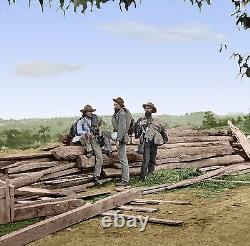 Confederate Prisoners Gettysburg PA Color Tinted photo Civil War 01450