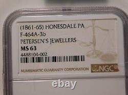 Honesdale, PA, R-8, Civil War token 464-A 3b, NGC MS 63, SMT