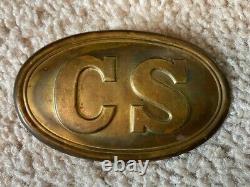 Original Authentic Civil War Confederate Belt Buckle Plate CSA Gettysburg RARE