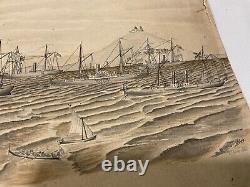 Original Rare CIVIL War Usn Artwork From Battle Mobile Bay Naval Hero -2