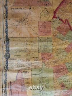 Partial Vintage Wall Map Of Philadelphia area 1860's Civil War Era S. N. Beers