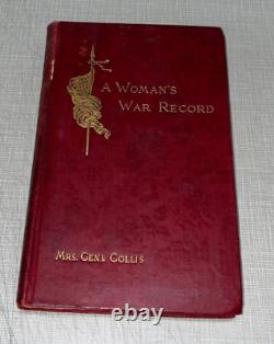 Septima M Collis A Woman's War Record 1st Edition 1889 Civil War Charles H. T