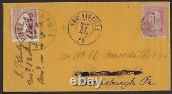 US 1863 CIVIL WAR COVER SENT FROM PHONIXVILLE PA TO PHILADELPHIA WithUPRATED POSTA
