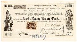 1864 Guerre Civile Comté de Bucks, Pennsylvanie Fonds de Prime d'Engagement de 300 $ 6% Obligation