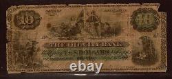 1864 Pennsylvanie $10 Circulé La note de l'ère de la guerre civile de la banque d'Oil City, 998