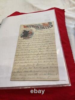 242 Lettre de guerre civile avec bannière patriotique de l'UNION, Ills 88e Penn. Camp Reliance 1862