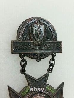 50e anniversaire de la guerre civile de la bataille de GETTYSBURG, PA Médaille Insigne MASSACHUSETTS