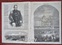 Abe Lincoln élevant le drapeau à Philadelphie sous le nouveau dôme du Capitole en 1861 - La guerre civile dans Harper's.