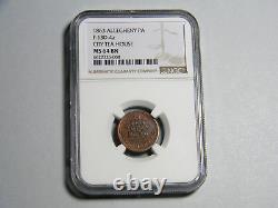 Allegheny City PA, 1863 Jeton de guerre civile de la Maison de thé de la ville, NGC MS 64 BN R-7