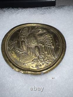 Authentique plaque de poitrine d'aigle de la guerre civile américaine à Gettysburg, Pennsylvanie avec des poteaux au dos