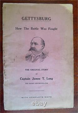 Bataille de la guerre civile de Gettysburg en Pennsylvanie vers 1900 - Livre narratif de James T. Long