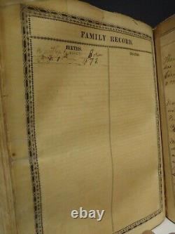 Bible de famille de Philadelphie de 1831, propriétaires d'esclaves/vétérans de la guerre civile/famille Reamer