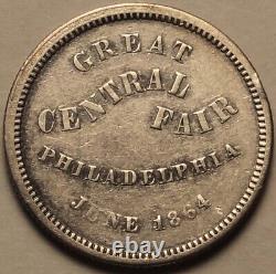 Carte de magasin de la foire centrale de la guerre civile de Pennsylvanie de Philadelphie PA 750L-1f en argent