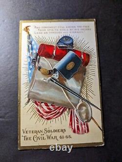 Couverture de carte postale 1909 des vétérans de la guerre civile des États-Unis à Gloucester, PA.