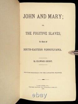 ESCLAVES FUGITIFS 1873 1er/1er John et Mary Klu Klux RARE Abolitionniste GUERRE CIVILE