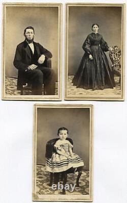 Ère de la guerre civile Cdv / timbre fiscal. Rare ensemble de 3 membres de la famille. Milton, Pa