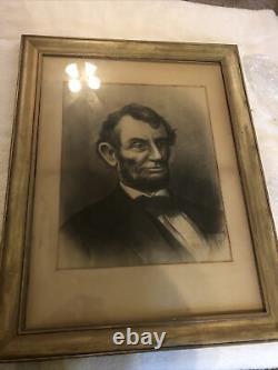 Ère de la guerre civile à Gettysburg Pa Rare Abe Lincoln Art encadré Circa 1881