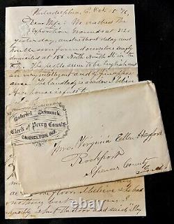 Guerre civile 2ème Lt 1886-1926 Daniel Hayford lettre signée à sa femme Ellen oct. 1876