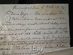 Guerre civile 2ème Lt 1886-1926 Daniel Hayford lettre signée à sa femme Ellen oct. 1876